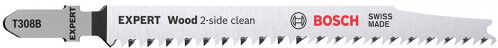 Bosch Lame de scie sauteuse EXPERT 'Wood 2-side clean' T 308 B, 25 pces 2608900552
