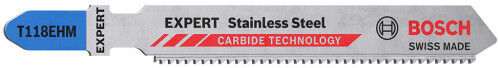 Bosch Lame de scie sauteuse EXPERT 'Stainless Steel' T 118 EHM, 3 pces 2608900562