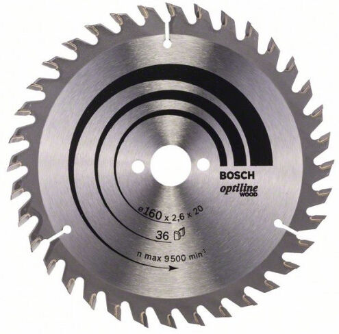 Bosch Lame de scie circulaire Optiline Wood 160 x 20/16 x 2,6 mm, 36 2608640597