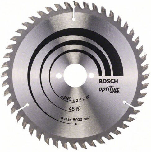 Bosch Lame de scie circulaire Optiline Wood 190 x 30 x 2,6 mm, 48 2608640617