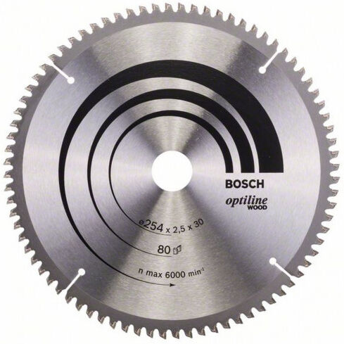 Bosch Lame de scie circulaire Optiline Wood 254 x 30 x 2,5 mm, 80 2608640437
