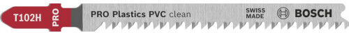 Bosch Lame de scie sauteuse PRO Plastics PVC clean T102H, 100 mm, 3 pieces 2608667445