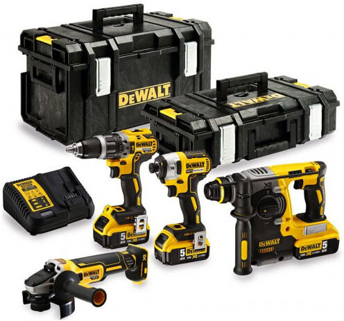 DeWALT DCK422P3T Pack combiné DCG405+DCH273+DCD796+DCF887 (18V/3x5,0Ah) 2x Toughsystem