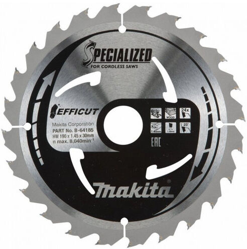 Makita B-64191 TCT Lame de scie EFFICUT 190x30x24th =old B-64185