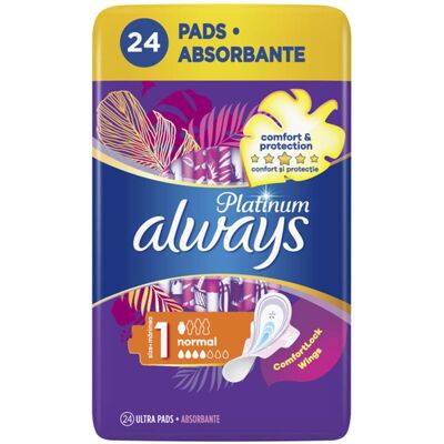 Protège-slips Always Platinum Normal 24 pcs - Publicité Protège-slips Always Platinum Normal 24 pcs - Publicité