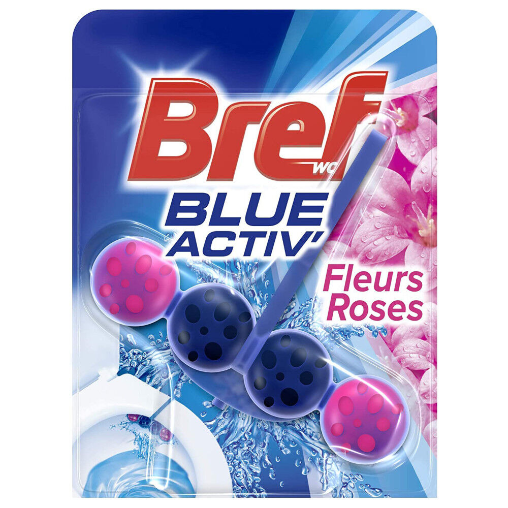 Bref WC Blocs Nettoyants WC Blue Activ' - Fleurs Roses - 2X50 gr