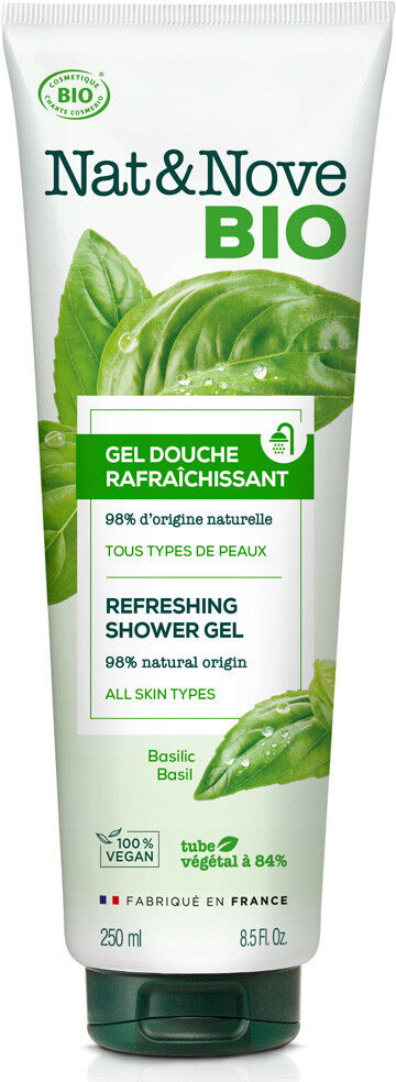 Nat & Nove Bio Gel Douche Rafraîchissant - Basilic Bio 250ml