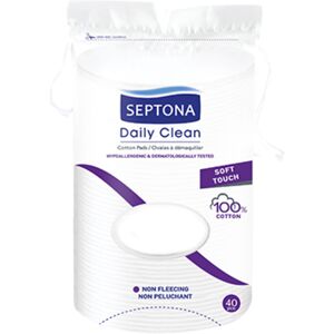 Septona Ovales à démaquiller en coton Soft Touch, 40 ovales