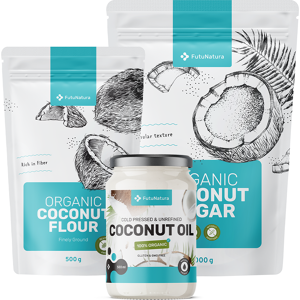 FutuNatura Ensemble Coco - Sucre, Huile & Farine Bio - Publicité FutuNatura Ensemble Coco - Sucre, Huile & Farine Bio - Publicité