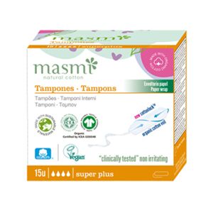 Ekolife Natura Tampons en coton biologique – super plus, 15 pièces