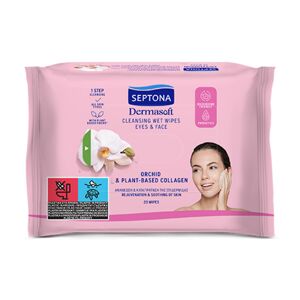 Septona Lingettes nettoyantes pour le visage à l'extrait d'orchidée, 20 lingettes