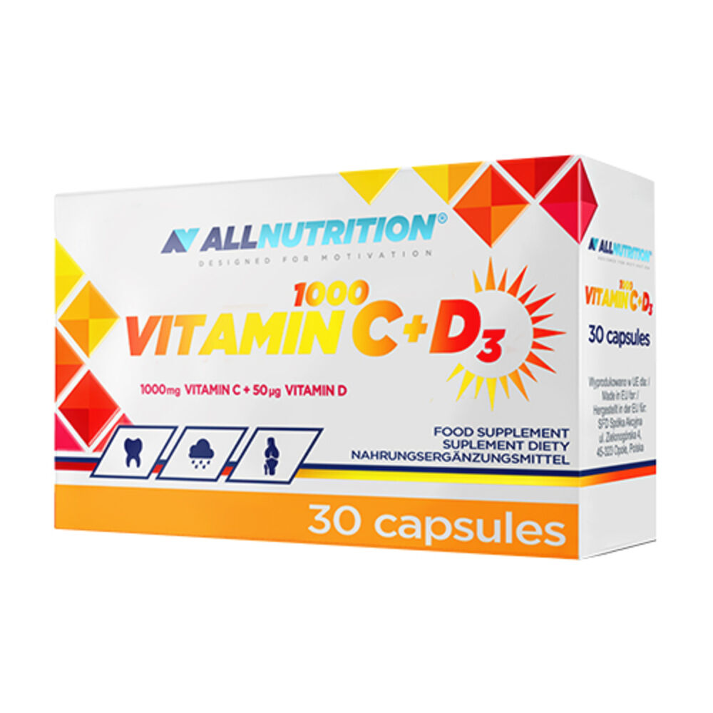 AllNutrition Vitamine C 1000 + D3, 30 gélules