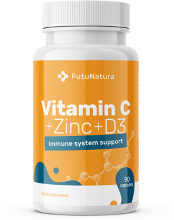 FutuNatura Vitamine C + Zinc + Vitamine D3, 90 gélules