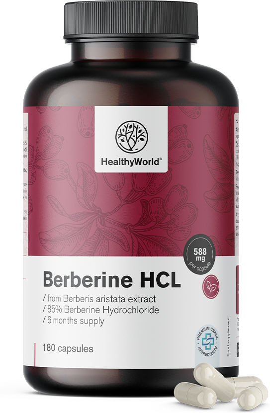 HealthyWorld® Berbérine HCL 500 mg, 180 gélules