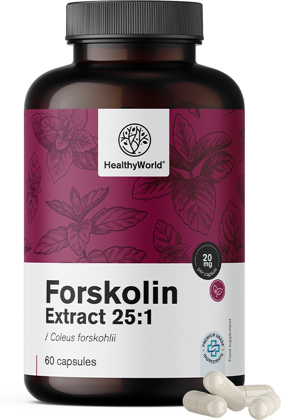 HealthyWorld® Forskoline ? extrait d'ortie indienne 20 mg, 60 gélules