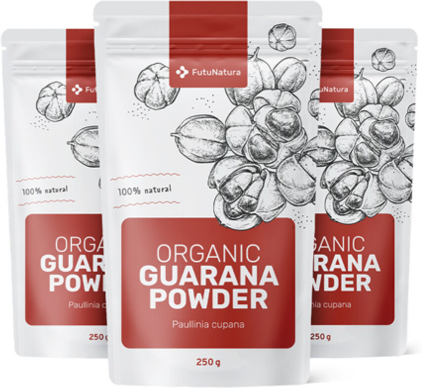 FutuNatura 3x Guarana BIO en poudre, ensemble 750 g