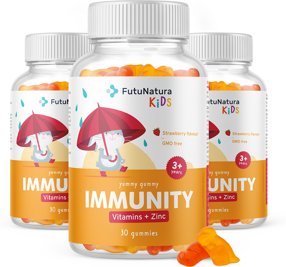 FutuNatura KIDS 3x IMMUNITY - Gummies pour enfants pour le système immunitaire , ensemble 90 gummies