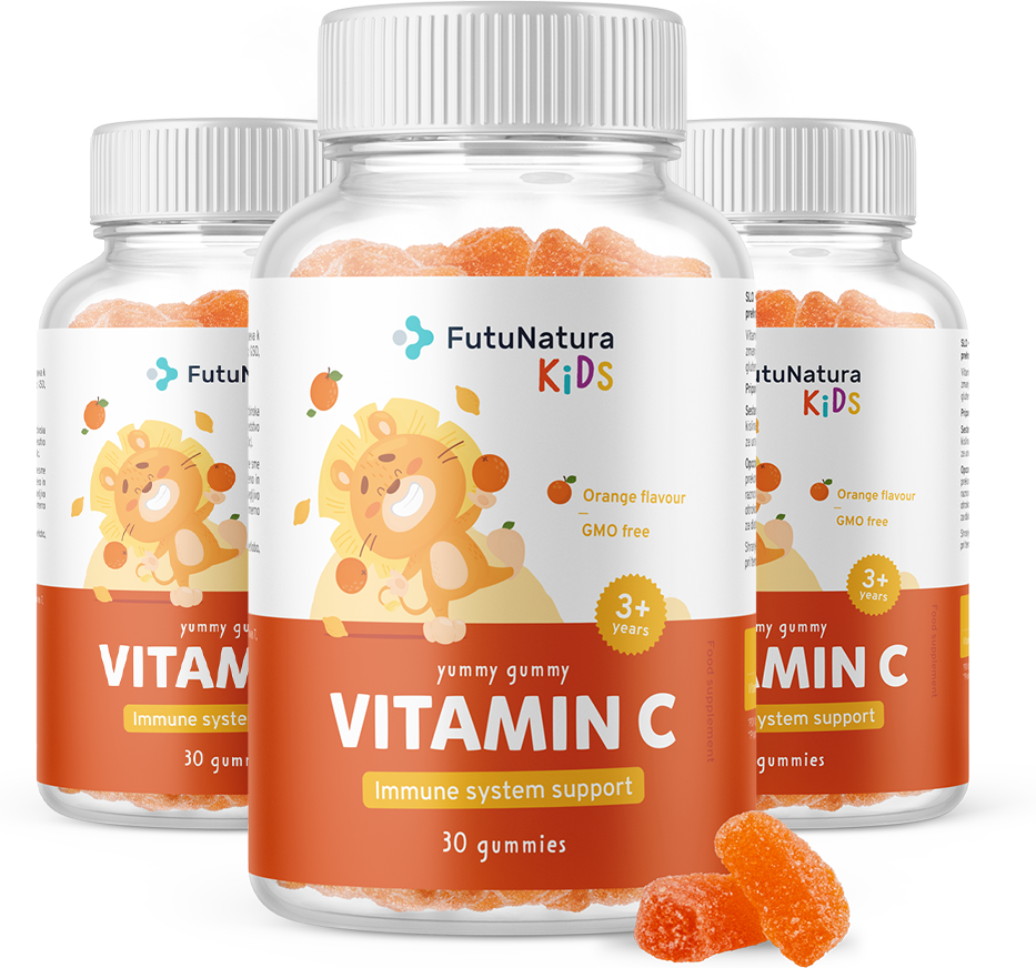 FutuNatura KIDS 3x VITAMINE C - Gummies de vitamine C pour enfants, ensemble 90 gummies