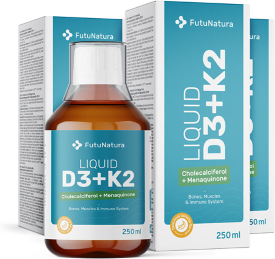 FutuNatura 3x Vitamine D3 + K2 - sous forme liquide, ensemble 750 ml