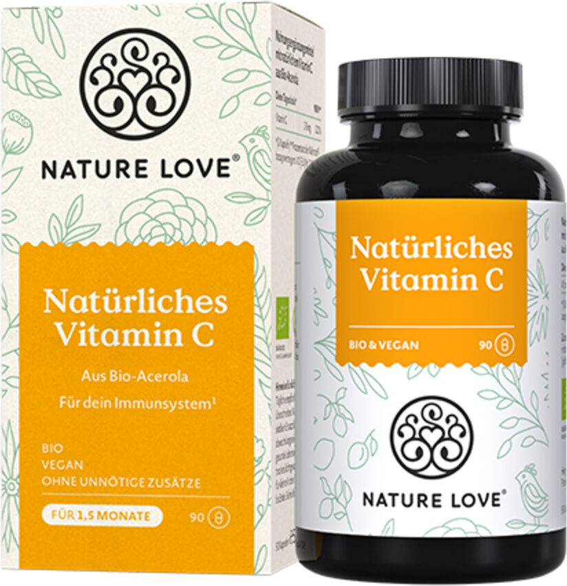 Nature Love Vitamine C issue de l'acérola BIO, 90 gélules