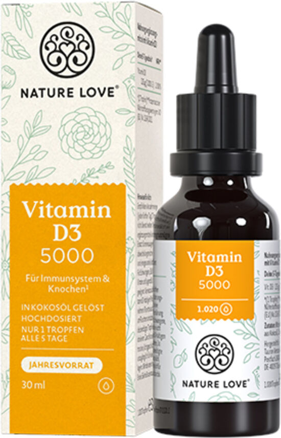 Nature Love Vitamine D3 5000 u.i., gouttes, 30 ml