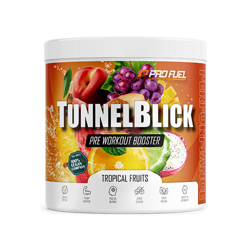 ProFuel Complexe de caféine végétalien TunnelBlick – fruits tropicaux, 360 g