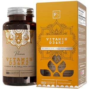 Focus Supplements Vitamines D3 + K2, 180 gelules