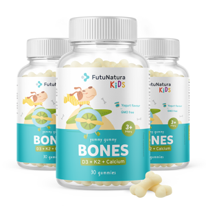 FutuNatura KIDS 3x BONES - Gummies pour enfants pour les os, ensemble 90 gummies