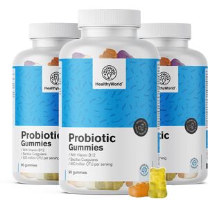 HealthyWorld® 3x Probiotic - gummies avec cultures microbiennes, ensemble 270 gummies