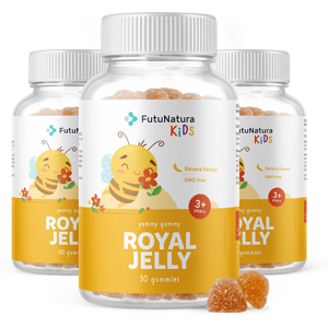 FutuNatura KIDS 3x ROYAL JELLY ? Gummies pour enfants a la gelee royale, ensemble 90 gummies