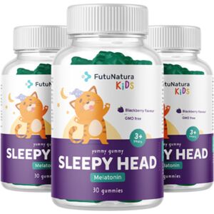 FutuNatura KIDS 3x SLEEPY HEAD - Gummies pour enfants pour le sommeil , ensemble 90 gummies