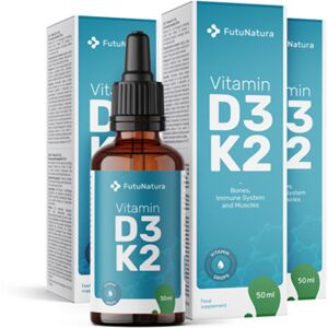 FutuNatura 3x Vitamine D3 + K2 - en gouttes, ensemble 150 ml