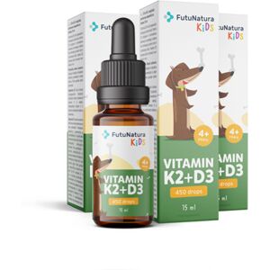 FutuNatura KIDS 3x Vitamine K2+D3 en gouttes a pour enfants, ensemble 45 ml