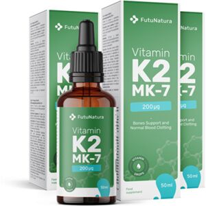 FutuNatura 3x Vitamine K2 MK-7 200 μg - en gouttes, ensemble 150 ml