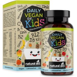 Natural aid® Vitamines et mineraux vegetaliens pour enfants, 120 gelules