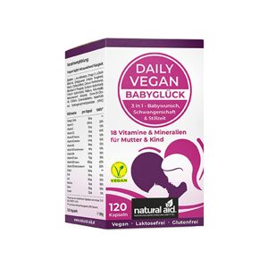 Natural aid® Vitamines et mineraux vegetaliens pour femmes enceintes et meres allaitantes, 120 gelules