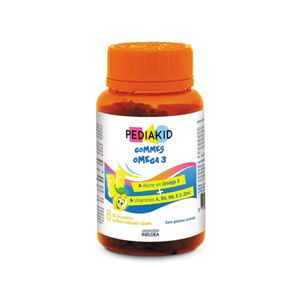 Pediakid Omega 3 avec des vitamines pour enfants, 60 oursons gommeux