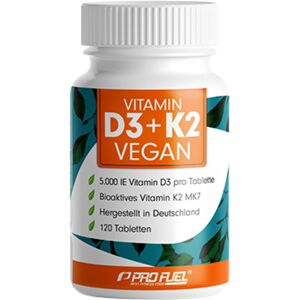 ProFuel Vitamines vegetaliennes D3 + K2, 120 comprimes