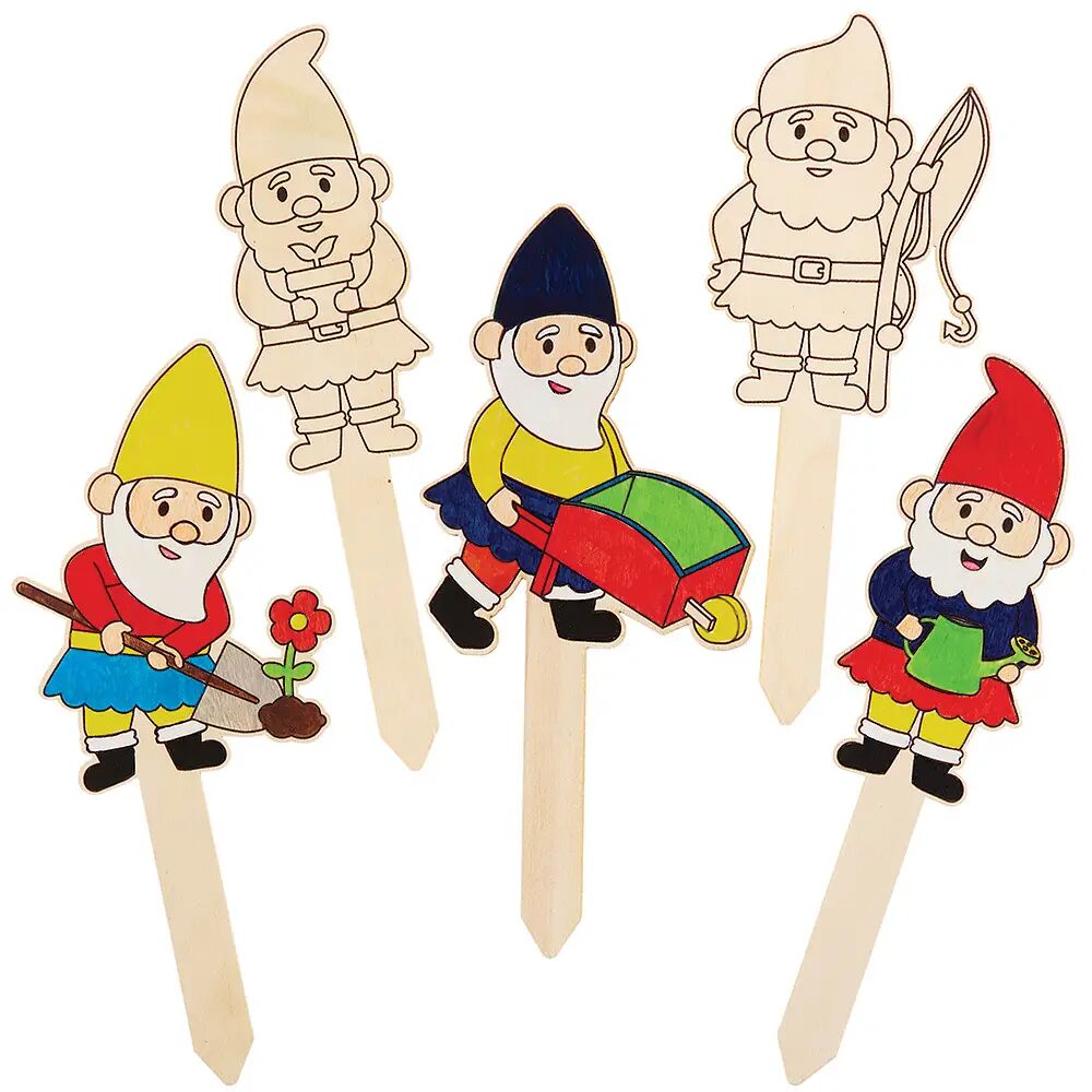 Baker Ross Piquets en bois pour gnomes (Paquet de 10) Kits D'artisanat En Bois