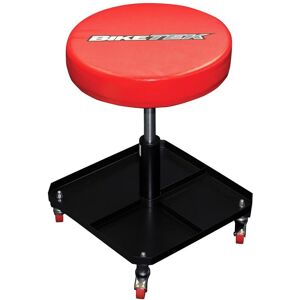 BikeTek Tabouret d’atelier à roulettes rouge réglable en hauteur