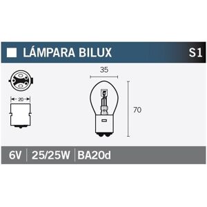 Vicma Ampoule Vicma S1 BA20D Bilux 6V 25/25W