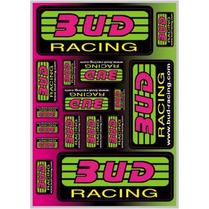 Bud Racing Planche 16 autocollants Bud Racing vert/violet 21cm x 30cm