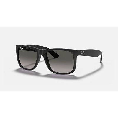 Ray-Ban - Justin - Lunettes de soleil T55 - Rubber Black - Light Grey Gradient Dark Grey - Publicité Ray-Ban - Justin - Lunettes de soleil T55 - Rubber Black - Light Grey Gradient Dark Grey - Publicité