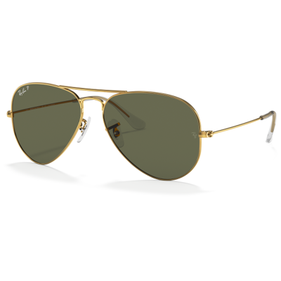 Ray-Ban - Aviator Large Metal - Lunettes de soleil T58 - Arista - Green Polarized - Publicité Ray-Ban - Aviator Large Metal - Lunettes de soleil T58 - Arista - Green Polarized - Publicité