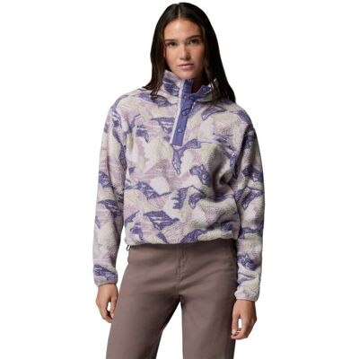 Columbia - Helvetia II Printed Cropped Half Snap - Polaire femme Lavender Pearl / Sunscape - M - Publicité Columbia - Helvetia II Printed Cropped Half Snap - Polaire femme Lavender Pearl / Sunscape - M - Publicité