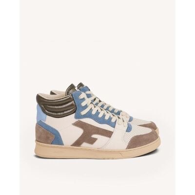 Faguo - Hazel Mid Leather Suede - Chaussures lifestyle femme Ecru / Light Blue - 40 - Publicité Faguo - Hazel Mid Leather Suede - Chaussures lifestyle femme Ecru / Light Blue - 40 - Publicité
