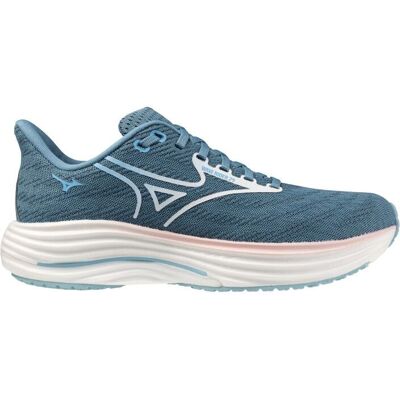 Mizuno - Wave Rider 29 - Chaussures running femme Larkspur / White / Pinkesque - 38 - Publicité Mizuno - Wave Rider 29 - Chaussures running femme Larkspur / White / Pinkesque - 38 - Publicité