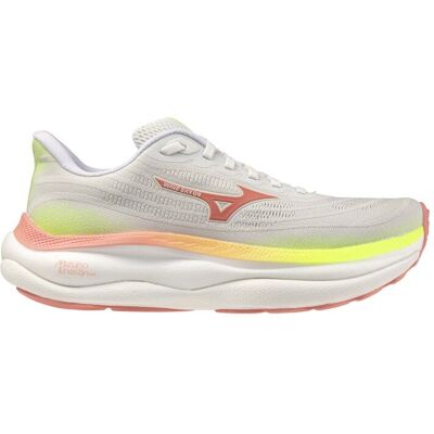 Mizuno - Wave Sky 9 - Chaussures running femme GF White / Desert Flower / Lime Pu - 40 - Publicité Mizuno - Wave Sky 9 - Chaussures running femme GF White / Desert Flower / Lime Pu - 40 - Publicité