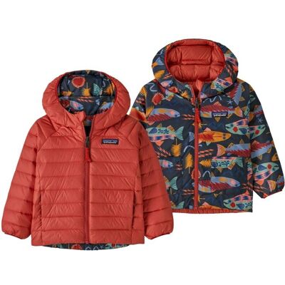 Patagonia - Baby Reversible Down Sweater Hoody - Doudoune enfant Salmon Energy: Ink Black - 3 ans - Publicité Patagonia - Baby Reversible Down Sweater Hoody - Doudoune enfant Salmon Energy: Ink Black - 3 ans - Publicité