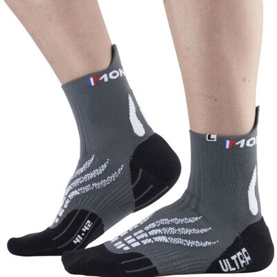 Monnet - Trail Run Ultra - Chaussettes trail Gris / Blanc - 37 - 38 - Publicité Monnet - Trail Run Ultra - Chaussettes trail Gris / Blanc - 37 - 38 - Publicité